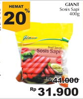 Promo Harga GIANT Sosis Sapi 400 gr - Giant