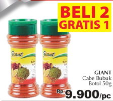 Promo Harga GIANT Bumbu Bubuk Cabe 50 gr - Giant