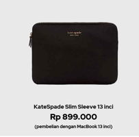 Promo Harga KATE SPADE Slim Sleeve 13 Inci Black - iBox