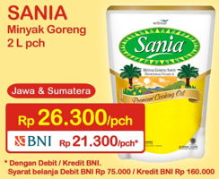 Promo Harga SANIA Minyak Goreng 2000 ml - Indomaret