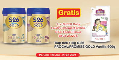 Promo Harga S26 S26 Procal Gold Susu Pertumbuhan/Promise Gold Susu Pertumbuhan 900gr - Indomaret