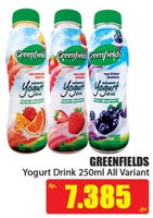 Promo Harga GREENFIELDS Yogurt Drink All Variants 250 ml - Hari Hari