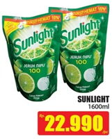 Promo Harga SUNLIGHT Pencuci Piring 1600 ml - Hari Hari