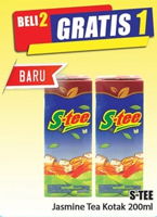 Promo Harga S-TEE Minuman Teh Jasmine 200 ml - Hari Hari