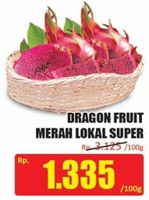 Promo Harga Buah Naga Merah Lokal Super per 100 gr - Hari Hari