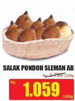 Promo Harga Salak Pondoh Sleman AB per 100 gr - Hari Hari