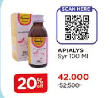Promo Harga APIALYS Sirup 100 ml - Watsons