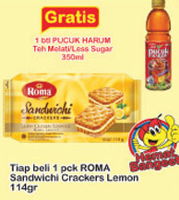 Promo Harga ROMA Sandwichi Crackers Krim Lemon 114 gr - Indomaret