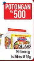 Promo Harga SEDAAP Mie Goreng per 5 pcs 90 gr - Hypermart
