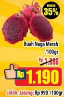 Promo Harga Buah Naga Merah per 100 gr - Hypermart