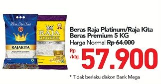Promo Harga RAJA Raja Platinum/Raja Kita Beras Premium - Carrefour