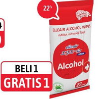 Promo Harga ELLEAIR Alcohol Wipes 22 pcs - Alfamidi
