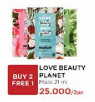Promo Harga LOVE BEAUTY AND PLANET Sheet Mask per 2 pcs 21 ml - Watsons