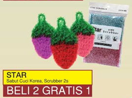 Promo Harga STAR Sabut Cuci Korea/Scrubber 2s - Yogya