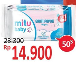 Promo Harga MITU Baby Wipes 50 pcs - Alfamidi