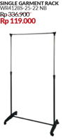 Promo Harga Single Garment Rack WR4128S-25-22-NB - Courts