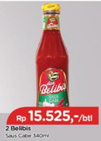 Promo Harga DUA BELIBIS Saus Cabe 340 ml - TIP TOP