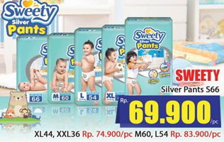 Promo Harga SWEETY Silver Pants S66 66 pcs - Hari Hari