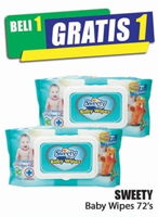 Promo Harga SWEETY Baby Wipes Non Perfumed 72 pcs - Hari Hari