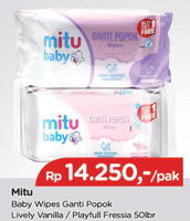 Promo Harga MITU Baby Wipes Ganti Popok White Lively Vanilla, Purple Playful Fressia 50 pcs - TIP TOP