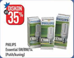 Promo Harga PHILIPS Lampu Essential 5 W, 8 W, 14 W - Hypermart