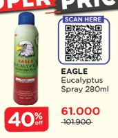 Promo Harga CAP LANG Eagle Eucalyptus Spray 280 ml - Watsons