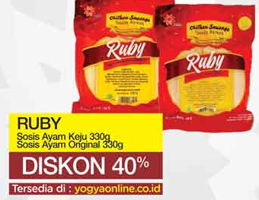 Promo Harga RUBY Sosis Ayam Keju, Original 330 gr - Yogya