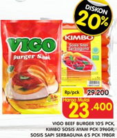 Promo Harga VIGO VIGO Beef / KIMBO Sosis - Superindo