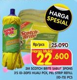 Promo Harga 3M SCOTCH BRITE Sabut Spon/ Pel Strip - Superindo