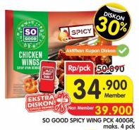 Promo Harga SO GOOD Spicy Wing 400 gr - Superindo