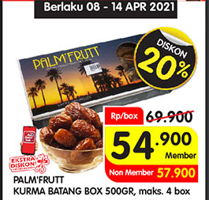 Promo Harga PALM FRUIT Kurma Batang 500 gr - Superindo