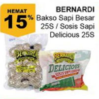 Promo Harga BERNARDI Bakso Sapi/ Sosis 25s - Giant