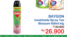 Promo Harga BAYGON Insektisida Spray Tea Blossom 600 ml - Indomaret