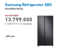 Promo Harga SAMSUNG RS62R5041B4/SE | Refrigerator SBS 647 L BL - Electronic City