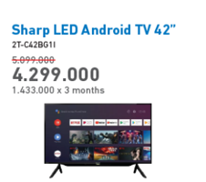 Promo Harga SHARP 2T-C42BG1i | Full HD Android TV 42" - Electronic City