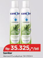 Promo Harga SANITER Air & Surface Sanitizer Aerosol Natural Eucalyptus Oil 200 ml - TIP TOP