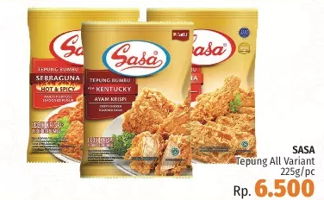 Promo Harga SASA Tepung Bumbu All Variants 225 gr - LotteMart