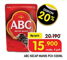 Promo Harga ABC Kecap Manis 520 ml - Superindo